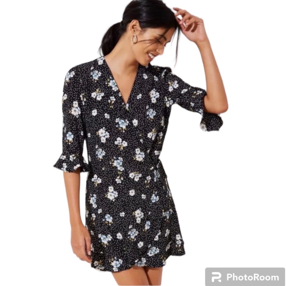 LOFT Floral Faux Wrap Romper